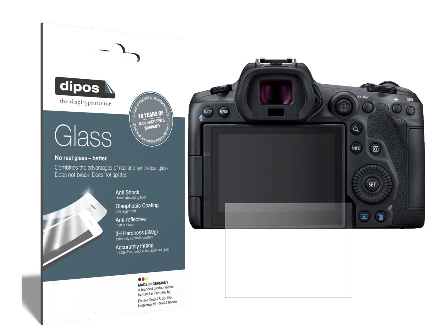 Digicover Hybrid Glass Screen Protector For Canon Eos R6